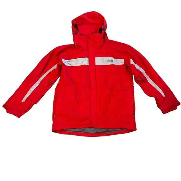 The North Face Men's Large HyVent DryVent Red Nylon Waterproof Hooded‎ Jacket - Picture 1 of 4